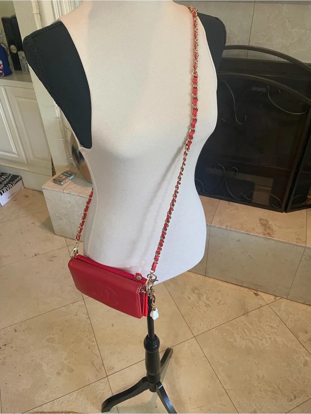 Authentic CHANEL Red Wallet-on-chain